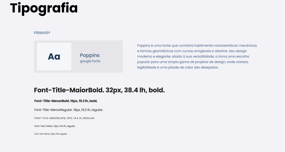 Exemplo da tipografia utilizada.